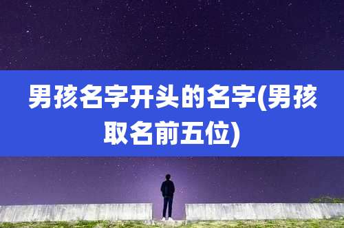 男孩名字开头的名字(男孩取名前五位)