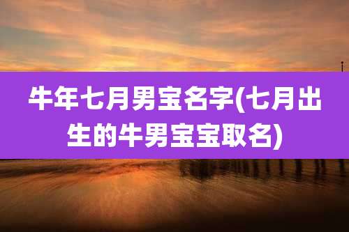 牛年七月男宝名字(七月出生的牛男宝宝取名)