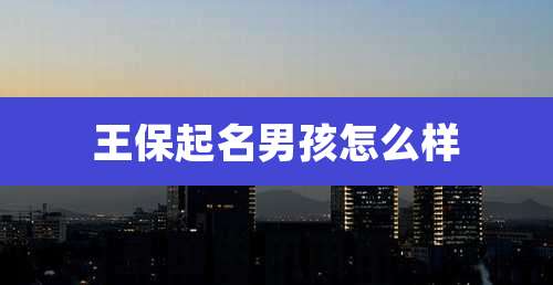 王保起名男孩怎么样