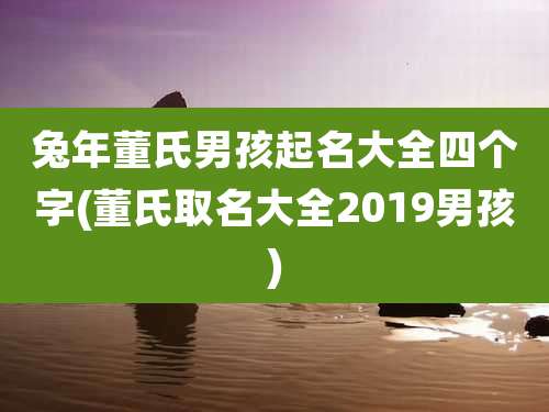 兔年董氏男孩起名大全四个字(董氏取名大全2019男孩)