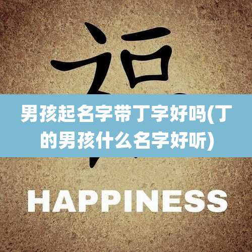 男孩起名字带丁字好吗(丁的男孩什么名字好听)