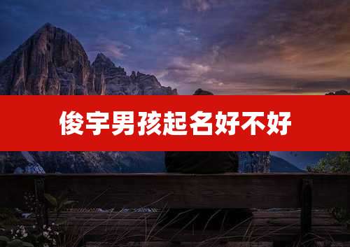 俊宇男孩起名好不好