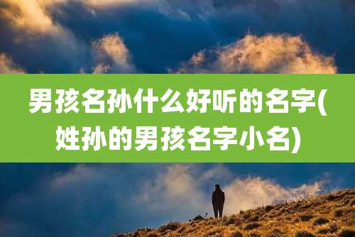 男孩名孙什么好听的名字(姓孙的男孩名字小名)