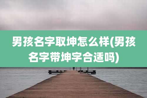 男孩名字取坤怎么样(男孩名字带坤字合适吗)