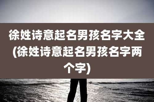 徐姓诗意起名男孩名字大全(徐姓诗意起名男孩名字两个字)