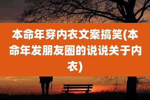 本命年穿内衣文案搞笑(本命年发朋友圈的说说关于内衣)