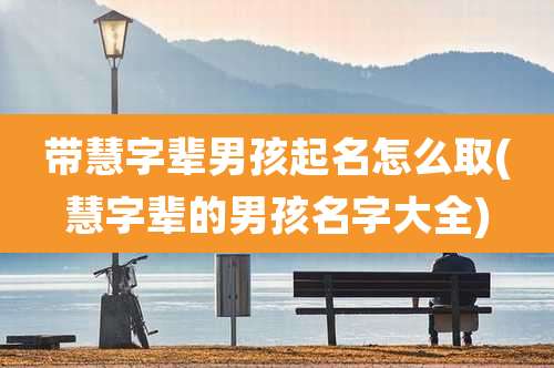 带慧字辈男孩起名怎么取(慧字辈的男孩名字大全)