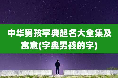 中华男孩字典起名大全集及寓意(字典男孩的字)