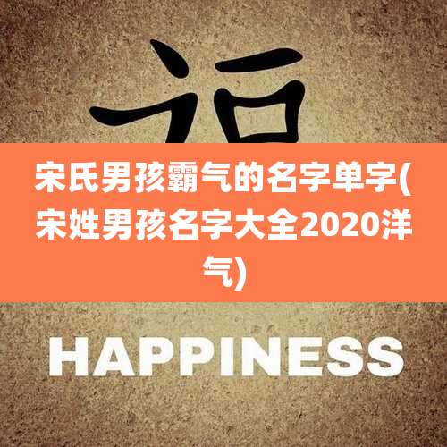 宋氏男孩霸气的名字单字(宋姓男孩名字大全2020洋气)