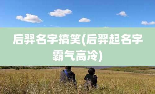 后羿名字搞笑(后羿起名字霸气高冷)