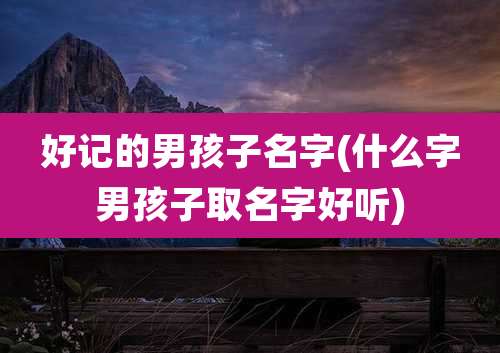 好记的男孩子名字(什么字男孩子取名字好听)