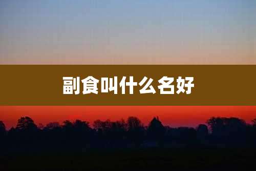 副食叫什么名好