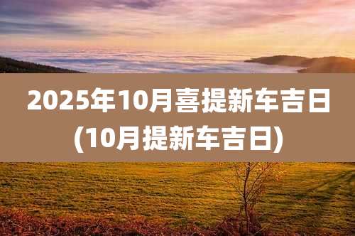 2025年10月喜提新车吉日(10月提新车吉日)