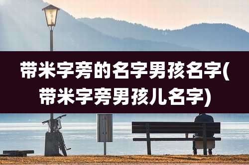 带米字旁的名字男孩名字(带米字旁男孩儿名字)