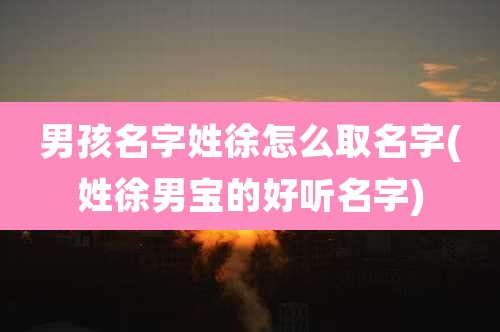 男孩名字姓徐怎么取名字(姓徐男宝的好听名字)