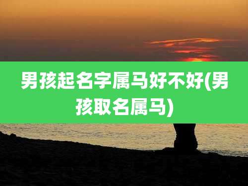 男孩起名字属马好不好(男孩取名属马)