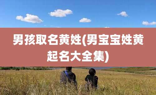 男孩取名黄姓(男宝宝姓黄起名大全集)