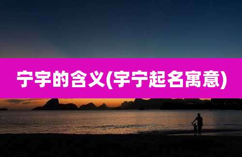 宁宇的含义(宇宁起名寓意)