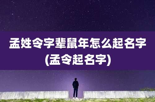 孟姓令字辈鼠年怎么起名字(孟令起名字)