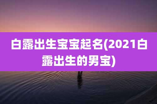 白露出生宝宝起名(2021白露出生的男宝)