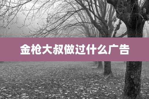 金枪大叔做过什么广告