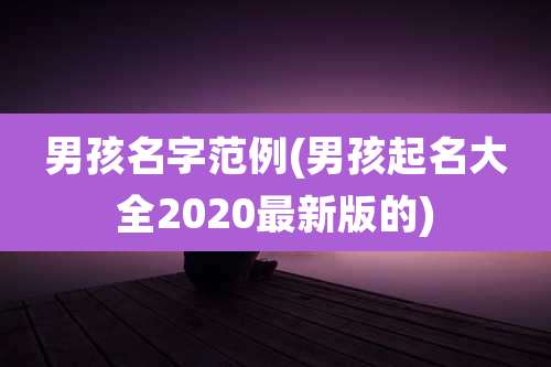 男孩名字范例(男孩起名大全2020最新版的)