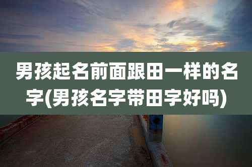男孩起名前面跟田一样的名字(男孩名字带田字好吗)