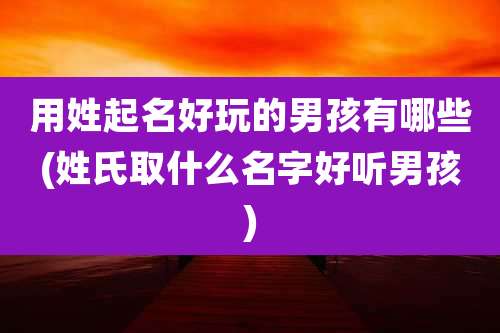 用姓起名好玩的男孩有哪些(姓氏取什么名字好听男孩)