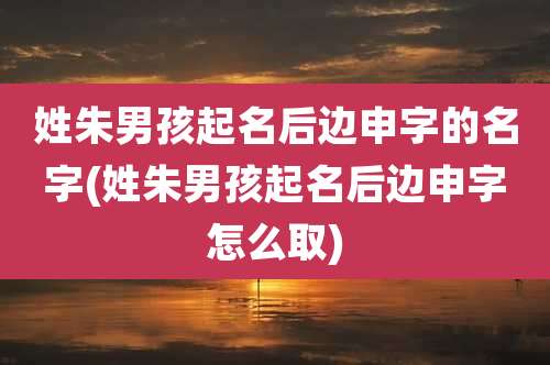 姓朱男孩起名后边申字的名字(姓朱男孩起名后边申字怎么取)