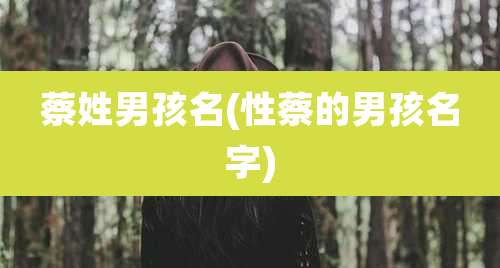 蔡姓男孩名(性蔡的男孩名字)