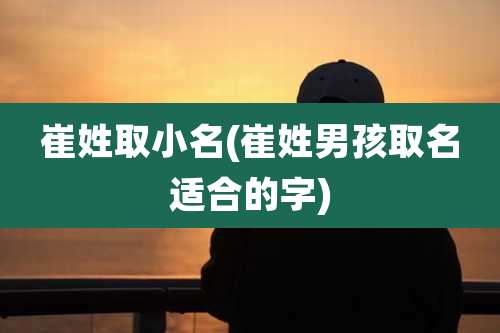 崔姓取小名(崔姓男孩取名适合的字)