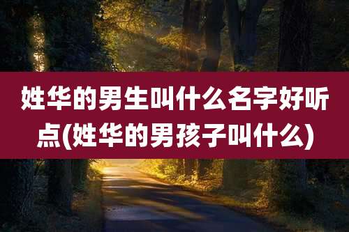 姓华的男生叫什么名字好听点(姓华的男孩子叫什么)