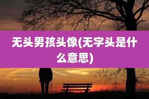 无头男孩头像(无字头是什么意思)