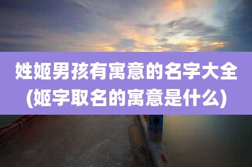 姓姬男孩有寓意的名字大全(姬字取名的寓意是什么)