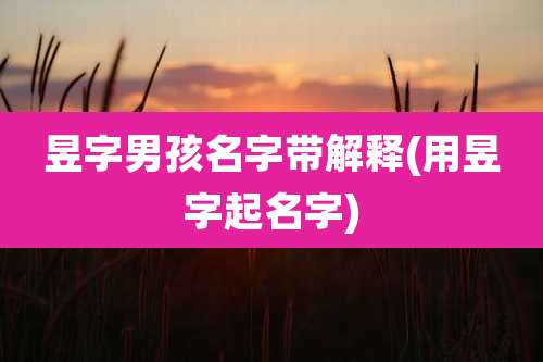 昱字男孩名字带解释(用昱字起名字)