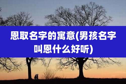 恩取名字的寓意(男孩名字叫恩什么好听)