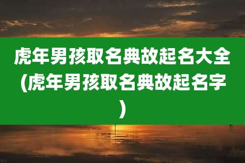 虎年男孩取名典故起名大全(虎年男孩取名典故起名字)
