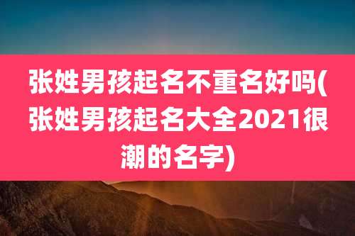 张姓男孩起名不重名好吗(张姓男孩起名大全2021很潮的名字)