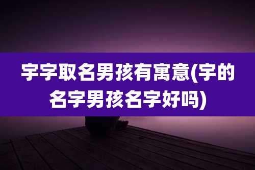 宇字取名男孩有寓意(宇的名字男孩名字好吗)