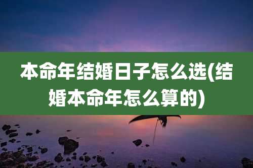 本命年结婚日子怎么选(结婚本命年怎么算的)
