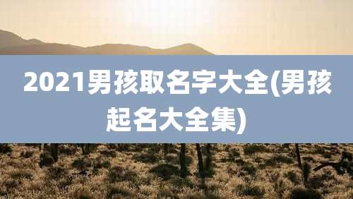 2021男孩取名字大全(男孩起名大全集)