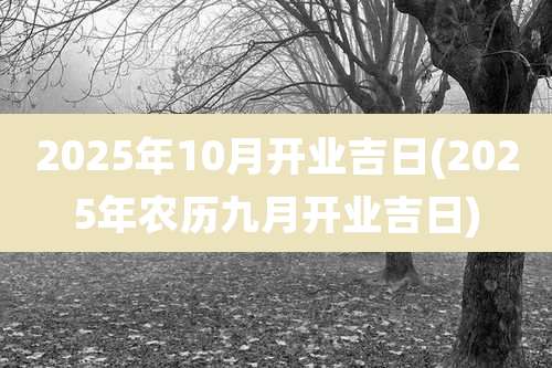 2025年10月开业吉日(2025年农历九月开业吉日)