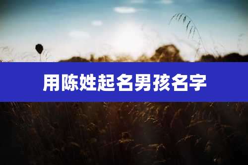 用陈姓起名男孩名字