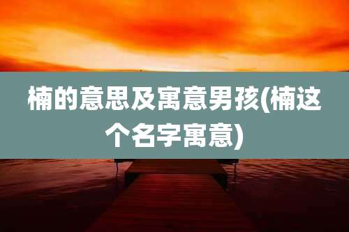 楠的意思及寓意男孩(楠这个名字寓意)