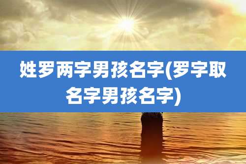 姓罗两字男孩名字(罗字取名字男孩名字)