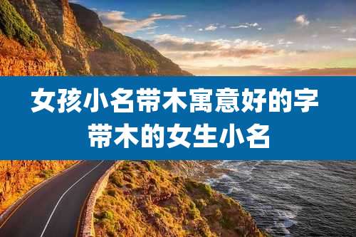 女孩小名带木寓意好的字 带木的女生小名