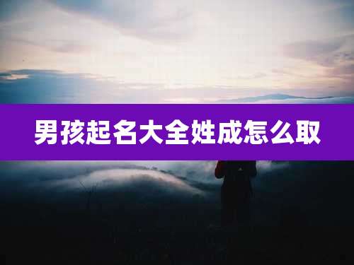 男孩起名大全姓成怎么取