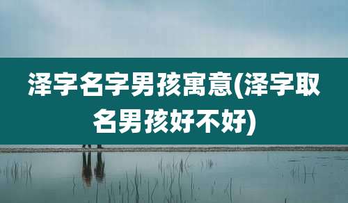 泽字名字男孩寓意(泽字取名男孩好不好)