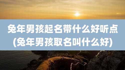 兔年男孩起名带什么好听点(兔年男孩取名叫什么好)