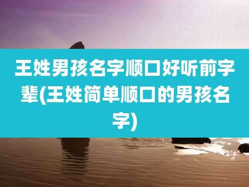 王姓男孩名字顺口好听前字辈(王姓简单顺口的男孩名字)